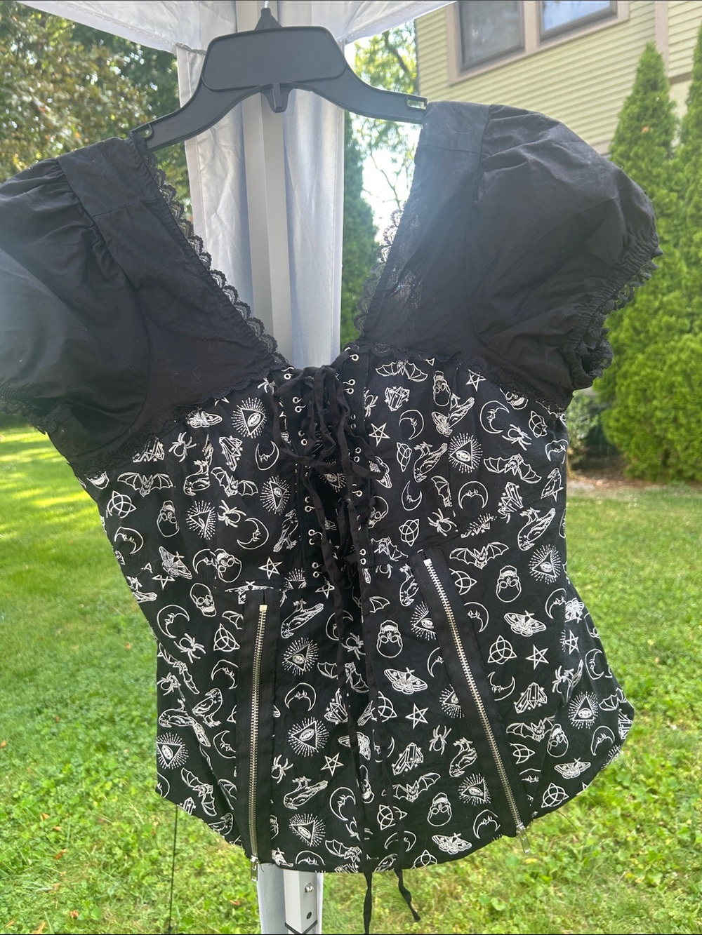 OTTO Black Top with White Occult Graphic